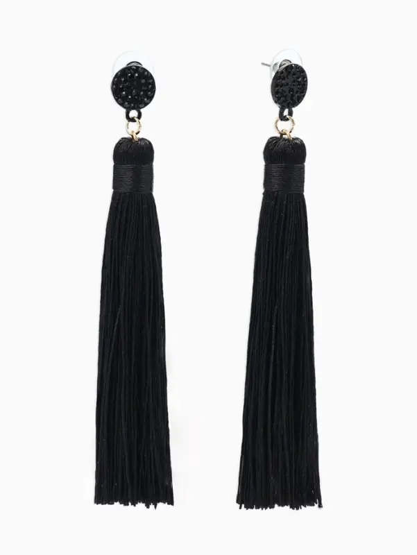 Серьги &laquo;Кисти&raquo;, гармония, чёрные, L кисти 8.5 см