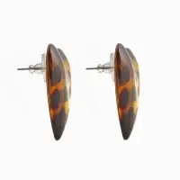 Серьги акрил &laquo;Леопард&raquo;, сердце макси, цветной в серебре