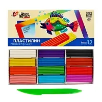Пластилин 12 цветов 240 г &laquo;Школа творчества&raquo;