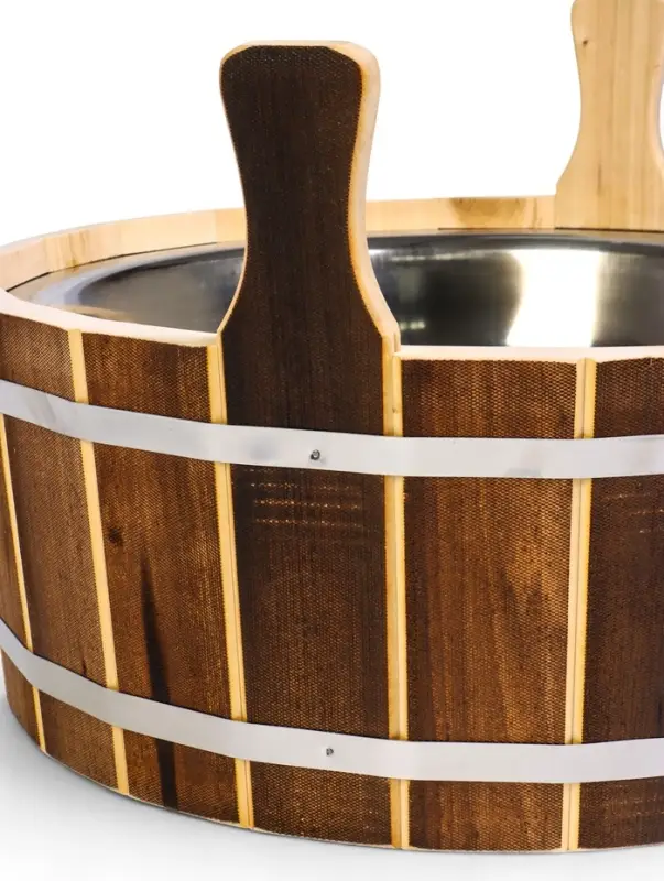 Шайка - таз для бани и сауны &laquo;Добрыня&raquo;, 15 л, деревянная, нержавеющая вставка