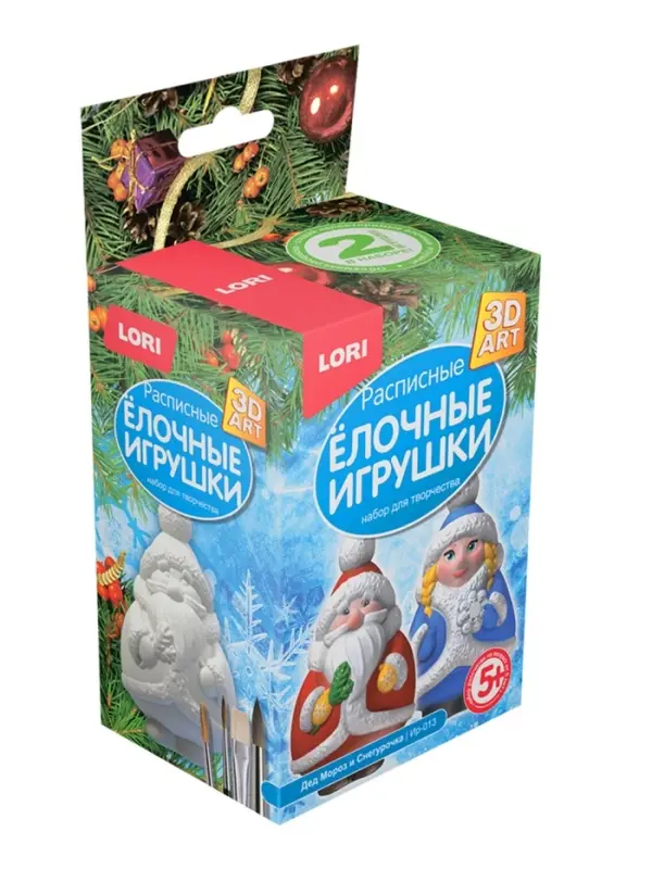 3D Art.Роспись ёлочных игрушек 3D Art.Роспись ёлочных игрушек "Дед Мороз и Снегурочка" Ир-013