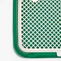 Туалет для собак, 46.5&times;36&times;5.5 см, со съёмной решеткой и столбиком, зелёный