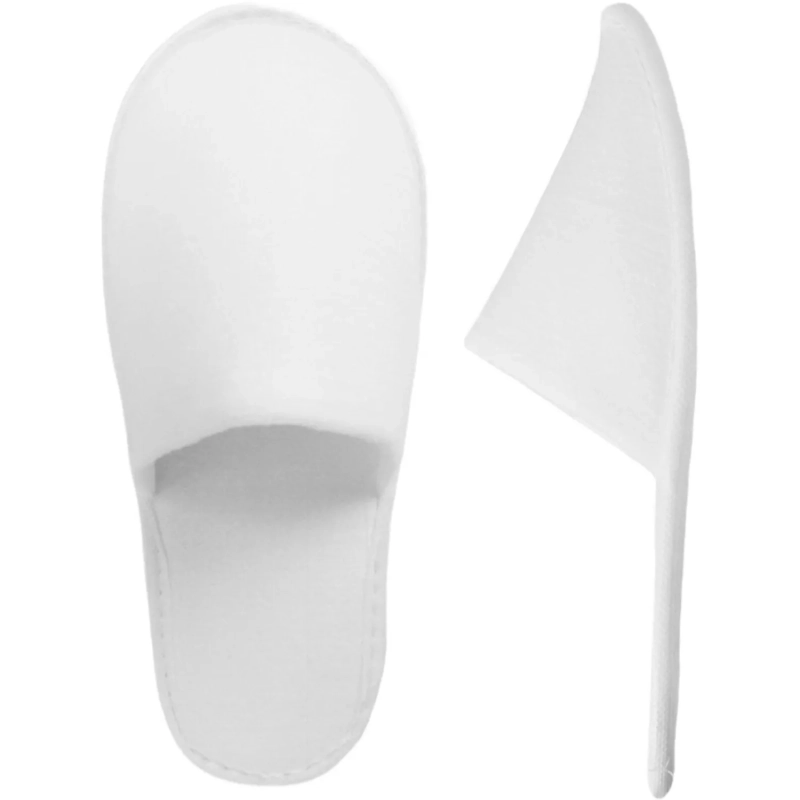 Тапочки Люкс одноразовые махровые закрытый мыс белые 50 пар/уп