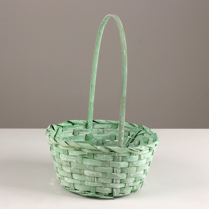 Набор корзин из 3 шт, D21х10хH36см, зеленый, бамбук