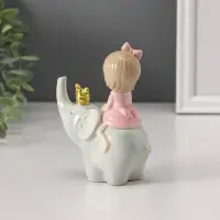 Сувенир "Девочка в розовом на слоне" 4,5х10,5х13 см