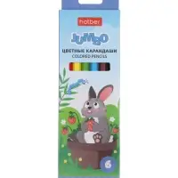 Карандаши 6цв, Hatber,, шестигр, толстые, с точил, коробка 82679