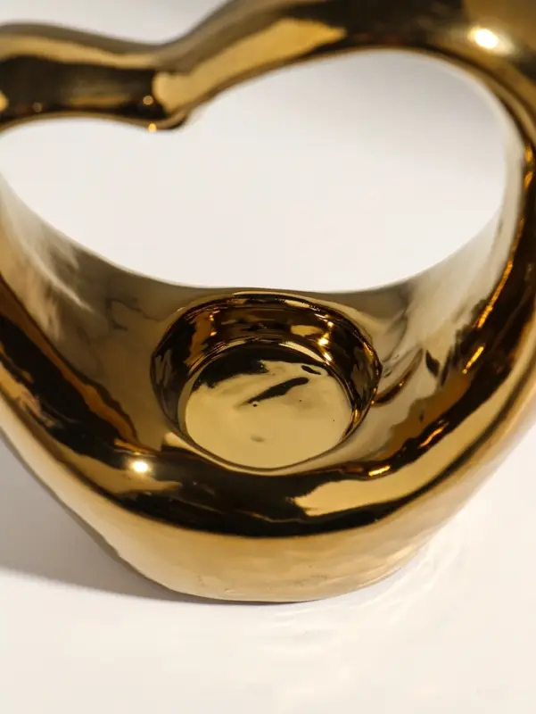 Подсвечник на 1 свечу &laquo;Сердце&raquo;, d=4 см, золото, 14.5&times;6&times;17 см