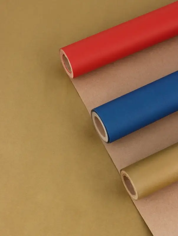 Бумага упаковочная крафт, "МИКС №2", набор 3 цвета, 0.68&times;5&plusmn;5% м, 70 г