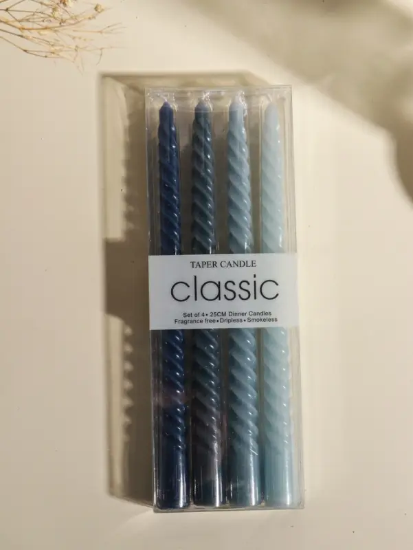 Набор свечей витых, 2х25 см, 4 шт, палитра серого 25,5х8,8х2,4 см Набор свечей витых, 2х25 см, 4 шт, палитра серого 25,5х8,8х2,4 см