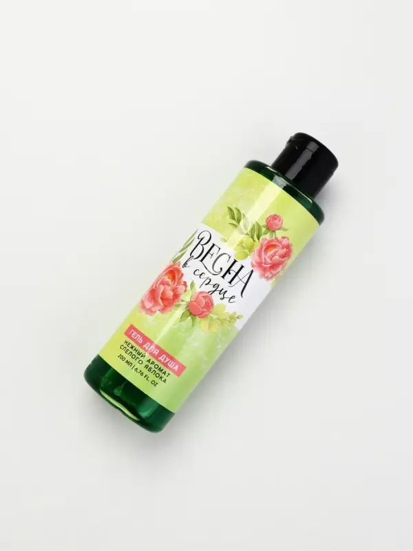 Гель для душа женский &laquo;Весна в сердце&raquo;, 200 мл, аромат яблока, Чистое счастье