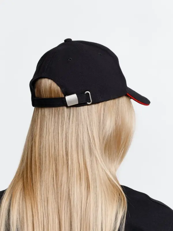 Бейсболка Long Beach, черная с красным Бейсболка Long Beach, черная с красным