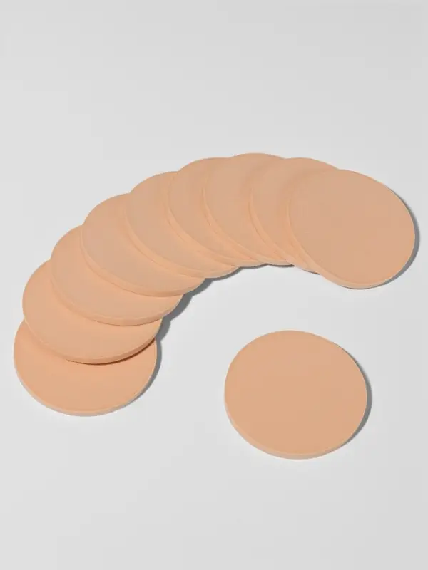 Спонжи для макияжа, набор - 10 шт., d=8 см, бежевые Спонжи для макияжа, набор - 10 шт., d=8 см, бежевые