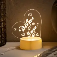 Ночник с маркером для заметок, сердце, 12.5&times;16.5&times;9.5 см, 6 LED, USB, свечение тёплое белое