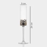 Бокал для шампанского Magistro &laquo;Золотой лист&raquo;, 170 мл, d=4.5 см, стекло, прозрачный