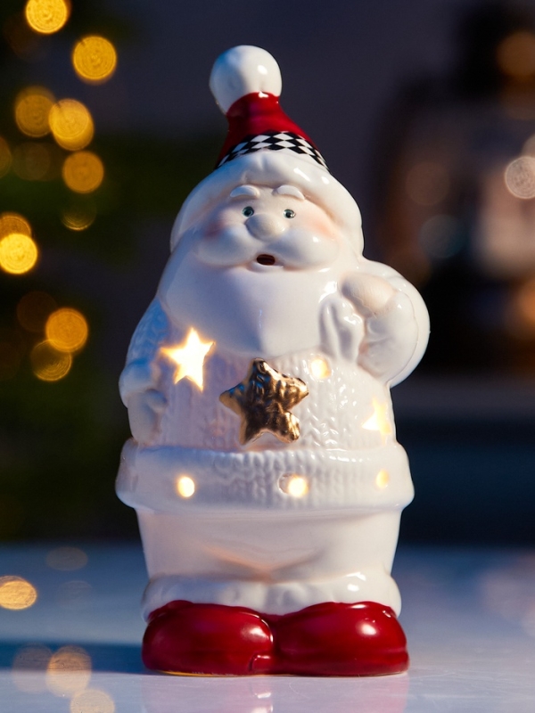 Светодиодная фигура  Светодиодная фигура "Дед мороз в свитере" 13.8х6х7, 1 LED, LR44x3(в компл.), Т/БЕЛЫЙ