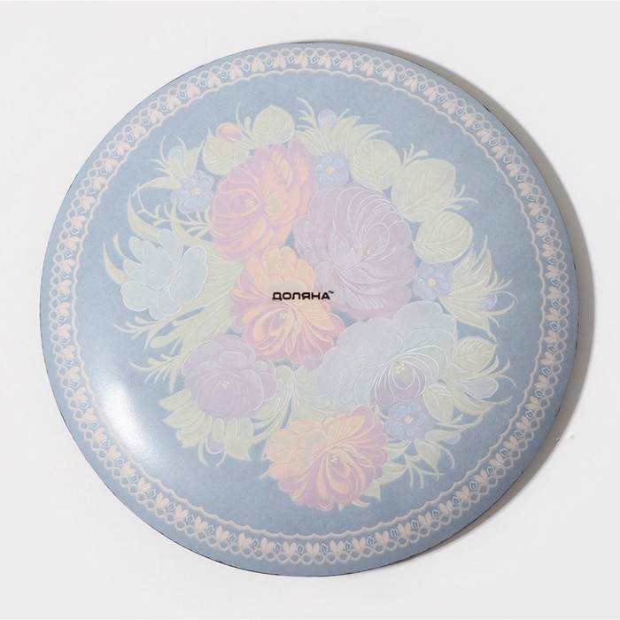 Тарелка стеклянная Доляна «Народные мотивы», d=20 см, цвет чёрный Тарелка стеклянная Доляна «Народные мотивы», d=20 см, цвет чёрный