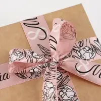 Лента атласная &laquo;8 Марта&raquo;, 2.5 см &times; 22.5 (&plusmn; 1) м, пудровая