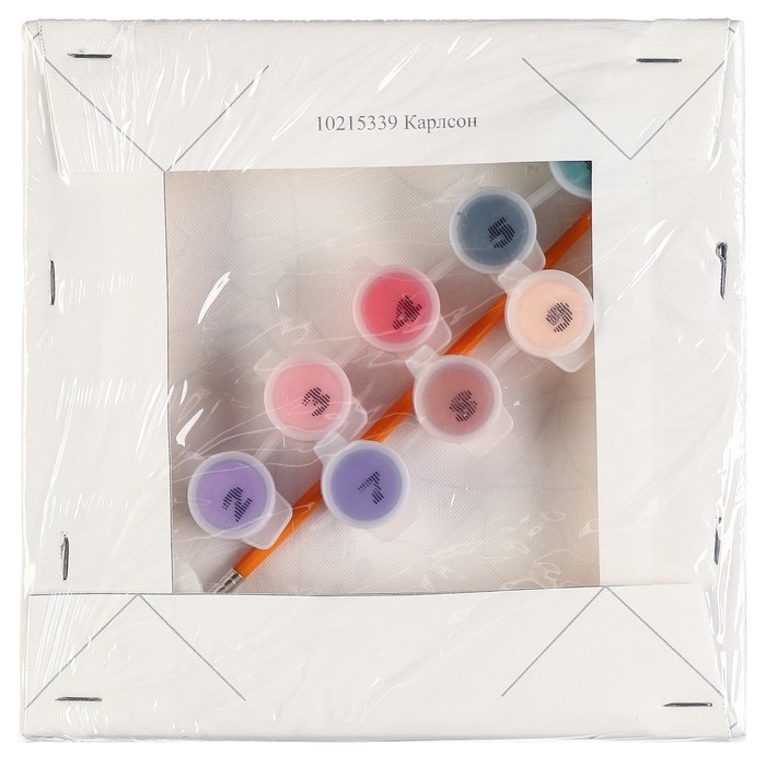 Картина по номерам для детей, 17х17 см, Малыш и Карлсон Картина по номерам для детей, 17х17 см, Малыш и Карлсон