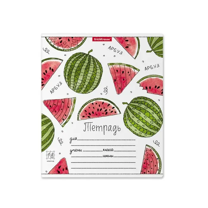 Тетрадь 18 листов в клетку ErichKrause «Яркие дольки», обложка мелованный картон, МИКС Тетрадь 18 листов в клетку ErichKrause «Яркие дольки», обложка мелованный картон, МИКС