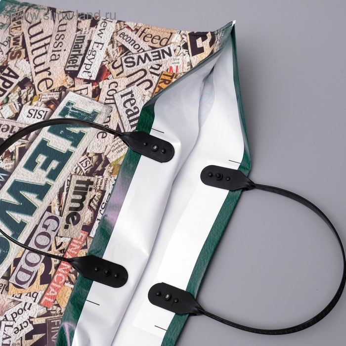 Пакет  Пакет "Новости", полиэтиленовый с пластиковой ручкой, 80 мкм 37 х 34 см