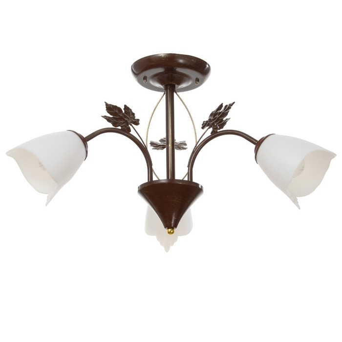 Люстра "Сусана" 3х15Вт Е27 коричневый/золото 53х53х32см BayerLux