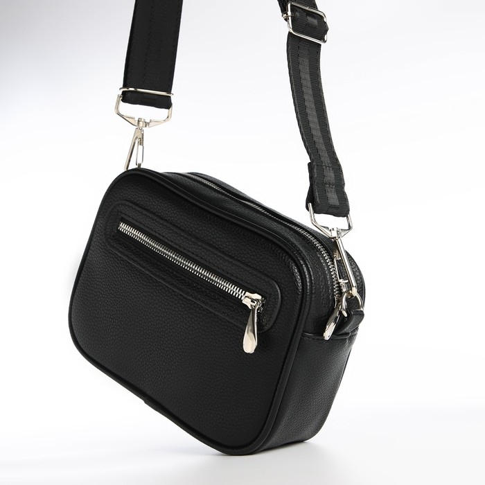 Сумка женская через плечо, TEXTURA, маленький размер, цвет чёрный Сумка женская через плечо, TEXTURA, маленький размер, цвет чёрный