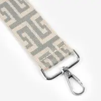 Ручка для сумки &laquo;Орнамент греческий&raquo;, стропа, с карабинами, 139&plusmn;3&times;3.8 см, серо-молочная