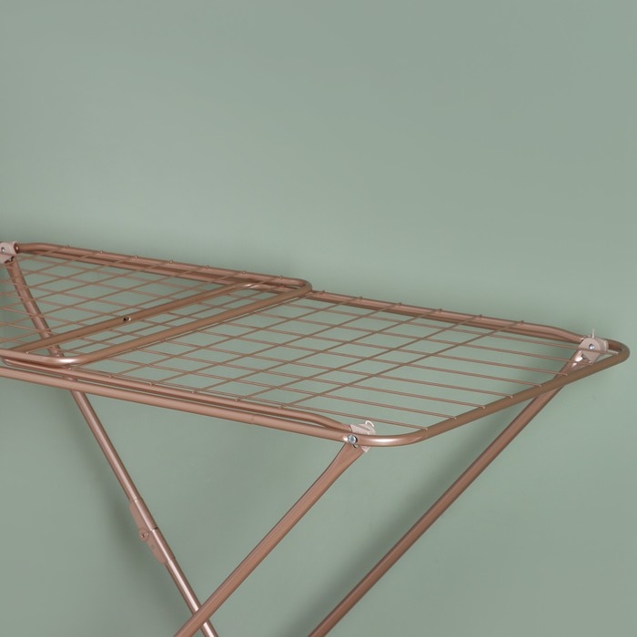 Сушилка для белья напольная складная, рабочая длина 20 м, высота от пола 95 см, ширина 54 см, цвет розовое золото Сушилка для белья напольная складная, рабочая длина 20 м, высота от пола 95 см, ширина 54 см, цвет розовое золото