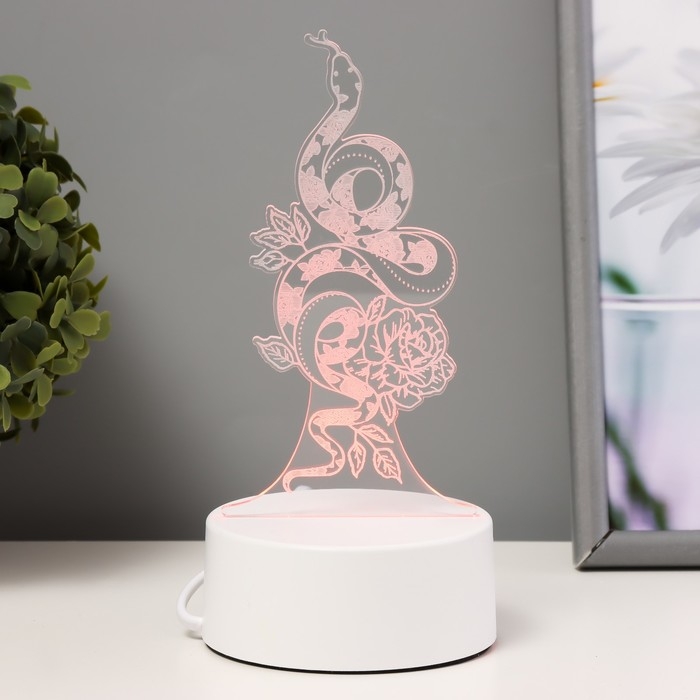 Светильник Светильник "Змея" LED RGB от сети 6,5х9,5х15 см