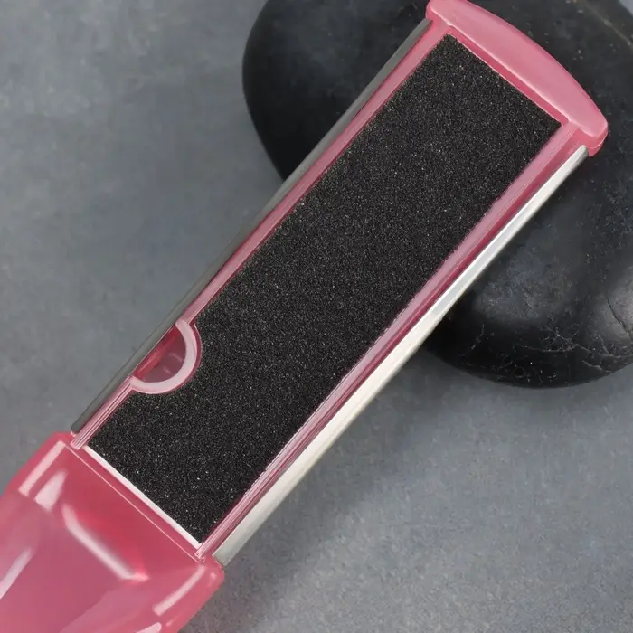 Пилка для пяток, металлическая/наждачная, двусторонняя, 17 см, МИКС