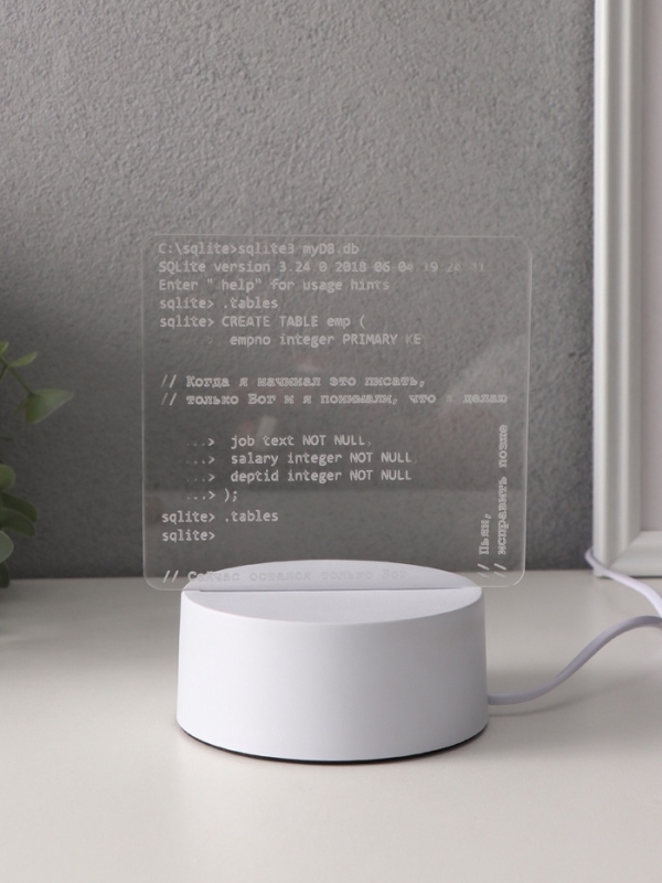 Светильник Светильник "Компьютерный код" LED RGB от сети RISALUX 9,5х15х16 см