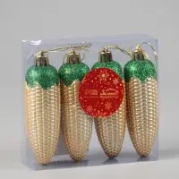 Ёлочные игрушки 4 шт. &laquo;Кукуруза&raquo; 10&times;3 см, золото