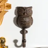 Крючок настенный &laquo;Упитанный филин&raquo;, ключница декоративная, чугун, 16&times;7&times;4 см