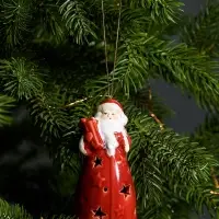 Светодиодная подвеска &laquo;Дед Мороз&raquo;, 9.6&times;5.1&times;5.1 см, 1 LED, от батареек LR44&times;3, свечение тёплое белое