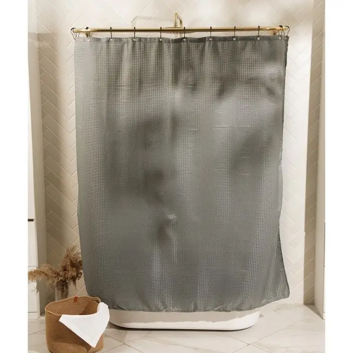 Штора для ванной &laquo;Олива&raquo;, с люверсами, 180&times;180 см, полиэстер, серая