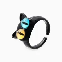 Кольцо &laquo;Монстрик&raquo;, кот, чёрное, безразмерное