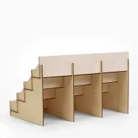 Подставка под открытки 12 ячеек по 12 см, 38.1&times;23&times;25 см, толщина 3 мм, бежевая