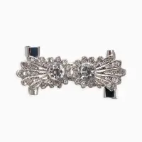 Зажим для кардигана "Ажур", астра, цвет белый в серебре Зажим для кардигана "Ажур", астра, цвет белый в серебре