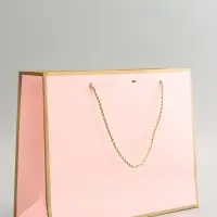 Пакет подарочный, ламинированный, розовый, с бантом, 32&times;25&times;11 см