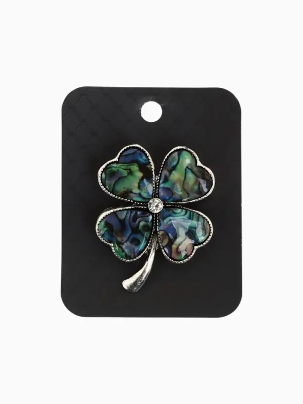 Брошь-кулон &laquo;Галиотис. Клевер&raquo;, зелёная в серебре