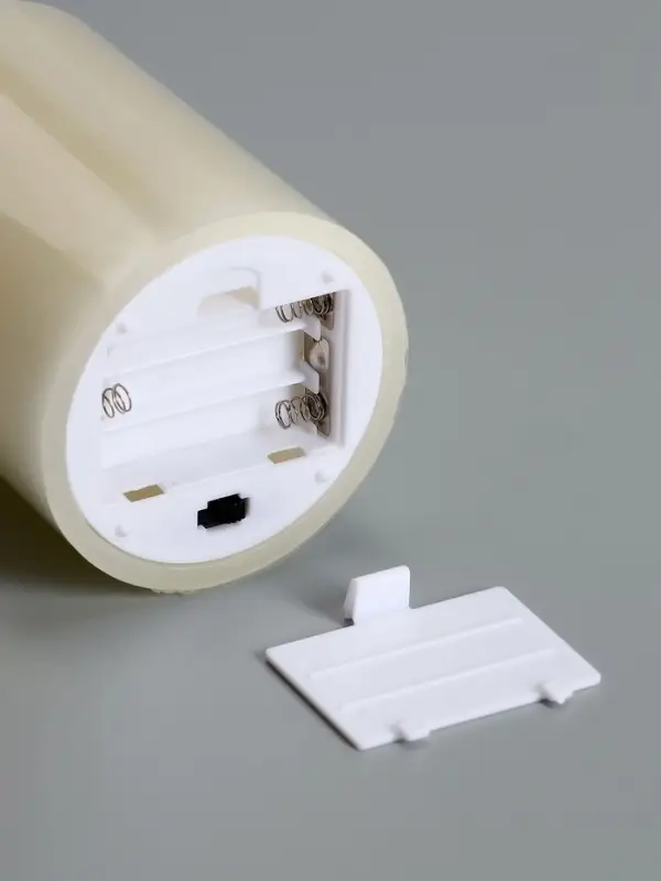 Светодиодная свеча восковая "Белая", 10x7 см, АААx3 (не в компл.), Т/БЕЛЫЙ