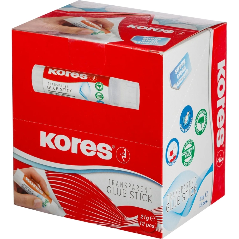 Клей-карандаш KORES 21г прозрачный