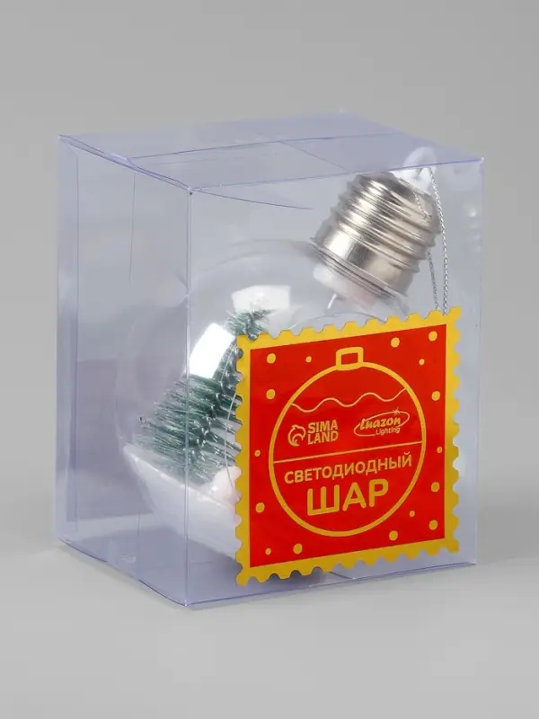 Ёлочный шар &laquo;Оленёнок&raquo;, d=8 см, 1 LED, от батареек, свечение тёплое белое