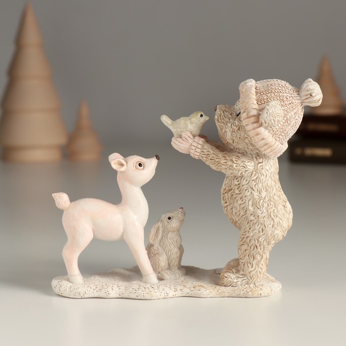 Сувенир полистоун Сувенир полистоун "Знакомство лесных друзей" 12х4,5х9,5 см