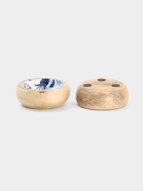 Набор розеток на подносе &laquo;Крабы&raquo;, 3 шт., 33.5&times;13&times;6.5 см, дерево манго