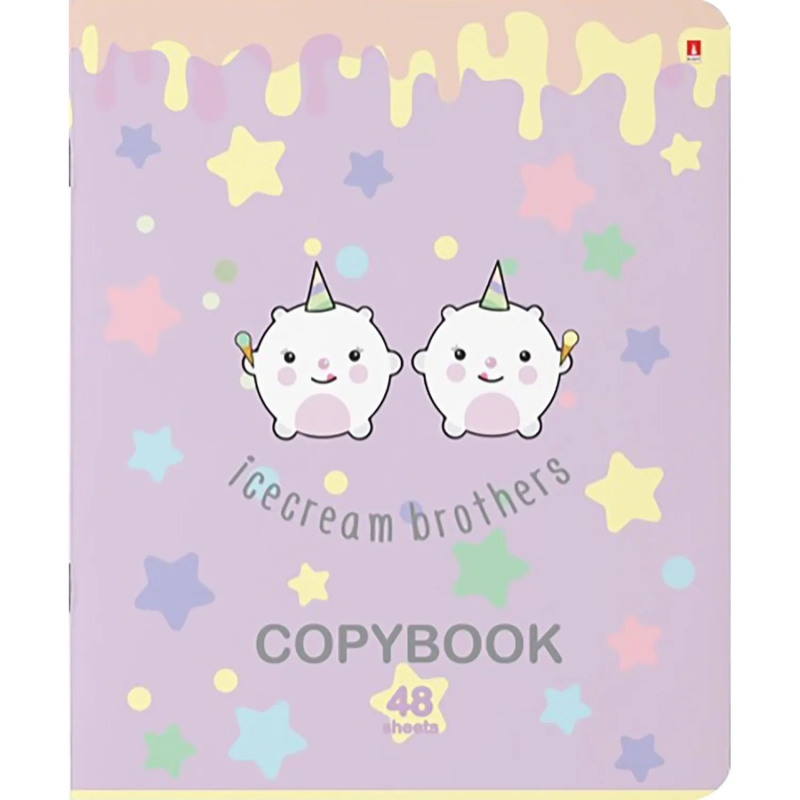 Тетрадь общая А5 ,48л, клетка,скрепка, МОРОЖЕНКИ, 5 шт в уп,7-48-780/5