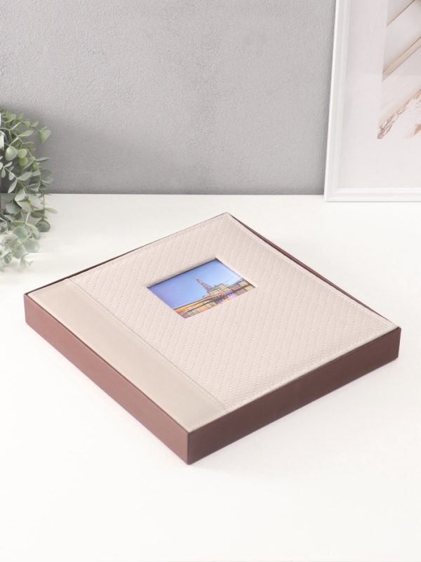 Фотоальбом на 500 фото 10х15 см Фотоальбом на 500 фото 10х15 см "Вязаный узор" кожзам, серый, в коробке 5,5х32,5х34 см