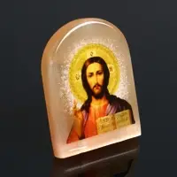 Икона Господь Вседержитель, 6х5 см, селенит