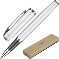 Ручка гелевая  Attache Selection Elegance,сереб.корп ,синий,футляр