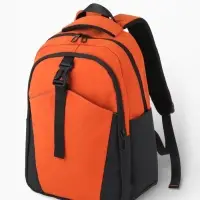 Рюкзак, 27*13*38,5 см, 2 отд 3н/карм, Комби, Водонепрон. дно, оранж/черн
